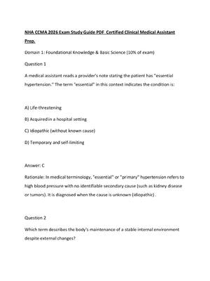 Preview of NHA CCMA 2026 Exam Study Guide PDF  Certified Clinical Medical Assistant Prep