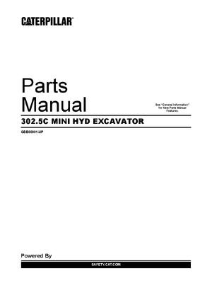 Preview of CAT Caterpillar 302.5C Mini Hyd Excavator GBB Parts Manual