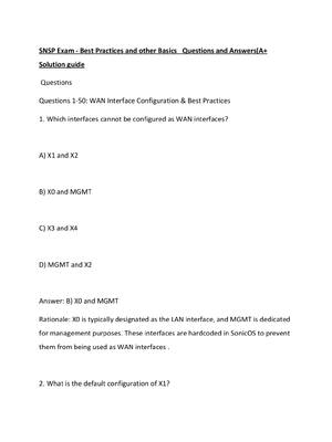 Preview of SNSP Exam - Best Practices and other Basics   Questions and Answers(A+ Solution guide