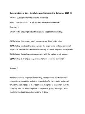Preview of Summary Lecture Notes Socially Responsible Marketing  KU Leuven  2025-26.