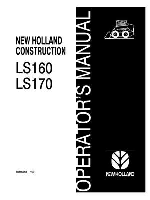 Preview of New Holland LS160, LS170 Skid Steer Loaders Owners Operators Manual