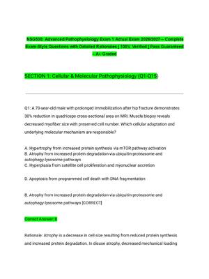 Preview of NSG530: Advanced Pathophysiology Exam 1 Actual Exam 2026/2027 – Complete Exam-Style Questi