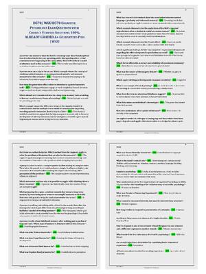 Preview of WGU D570 Cognitive Psychology Exam Questions & Verified Solutions | Score 100% | Latest 20