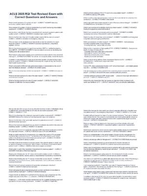 Preview of ACLS 2025 RQI Test Key Questions & Answers for Effective Care | Score 100% | Latest RQI AC