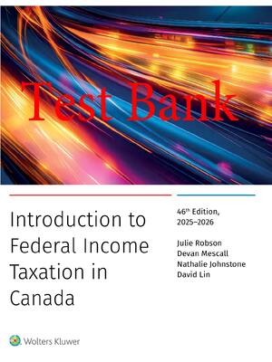 Preview of Test Bank PDF Introduction to Federal Income Taxation in Canada 2025-2026 46th Edition By