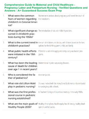 Preview of Comprehensive Guide to Maternal and Child Healthcare - Pregnancy Labor and Postpartum Nurs