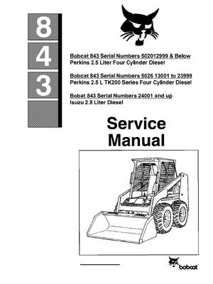 Preview of BOBCAT 843 SKID STEER SERVICE SHOP REPAIR MANUAL