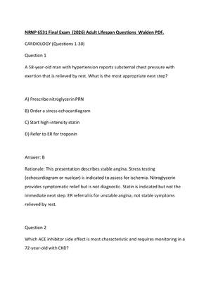 Preview image for NRNP 6531 Final Exam  (2026) Adult Lifespan Questions  Walden PDF.