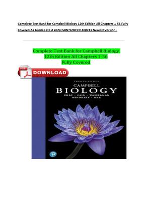 Preview of Complete Test Bank for Campbell Biology 12th Edition All Chapters 1.