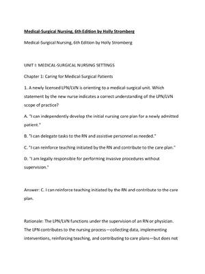 Preview of Medical-Surgical Nursing, 6th Edition by Holly Stromberg