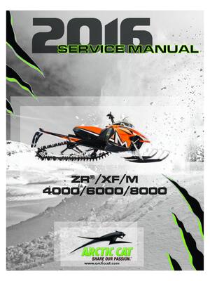 Preview of Arctic Cat ZR XF M 4000 6000 8000 Service Manual 2016
