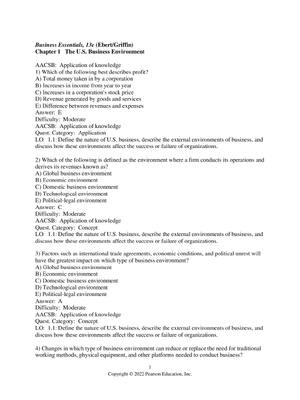 Preview of Test Bank Business Essentials 13th Edition By Ebert, Griffin