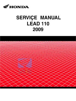 Preview of Honda Lead NHX110 NHX 110 2009 Motorcycle Service Repair Workshop Manual