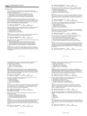 Preview of NURS 456 Test Bank for Critical Care Nursing Management Chapter 66 | Score 100% | Critical