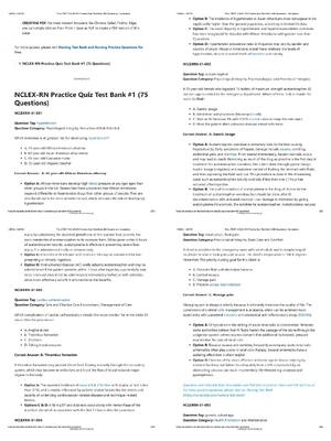 Preview of NCLEX-RN Practice Quiz Test Bank 900 Questions | Score 100% | Next Generation NCLEX-RN 202