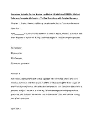 Preview of Consumer Behavior Buying, Having, and Being 13th Edition (2026) by Michael Solomon Complet