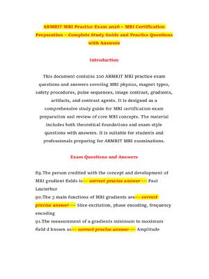 Preview of ARMRIT MRI Practice Exam 2026 – MRI Certification Preparation – Complete Study Guide and P