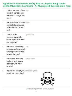 Preview of Agriscience Foundations Emery 2025 - Complete Study Guide - Verified Questions & Answers -