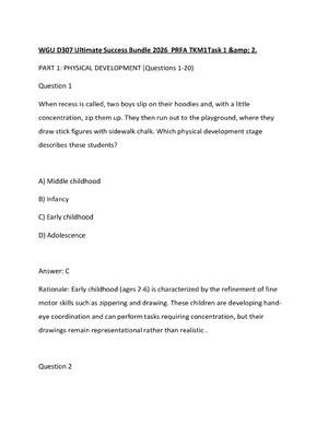 Preview of WGU D307 Ultimate Success Bundle 2026  PRFA TKM1Task 1
