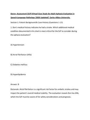 Preview of Karen- Assessment (SLP) Virtual Case Study for Adult Aphasia Evaluation in Speech-Language
