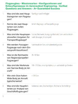 Preview of Flugzeugbau - Missionsarten - Konfigurationen und Entwurfsprozesse im Aeronautical Enginee