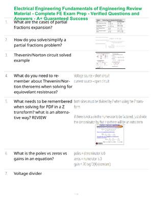 Preview of Electrical Engineering Fundamentals of Engineering Review Material - Complete FE Exam Prep