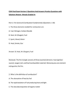 Preview of CSIA Final Exam Version 1 Questions And Answers Practice Questions with Solutions Newest