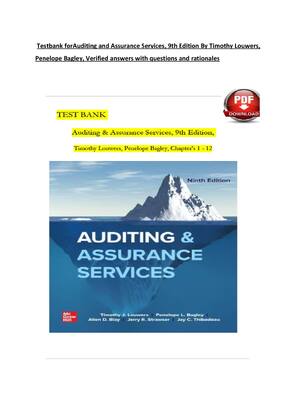 Preview of Testbank forAuditing and Assurance Services.