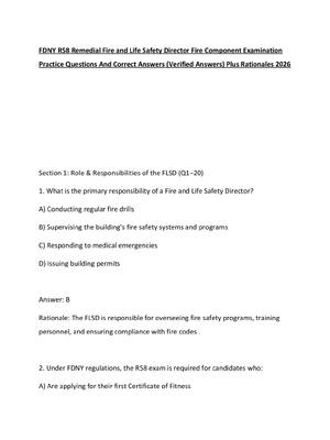 Preview of FDNY R58 Remedial Fire and Life Safety Director Fire Component Examination Practice Questi