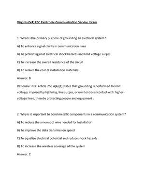 Preview of Virginia (VA) ESC Electronic-Communication Service  Exam