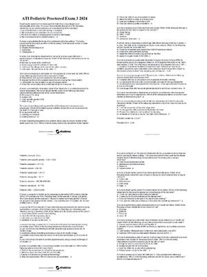 Preview of ATI Pediatric Proctored Exam 3 2024 Key Concepts and Nursing Interventions / Score 100% /