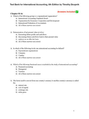 Preview of Test Bank for International Accounting, 6th Edition by Timothy Doupnik