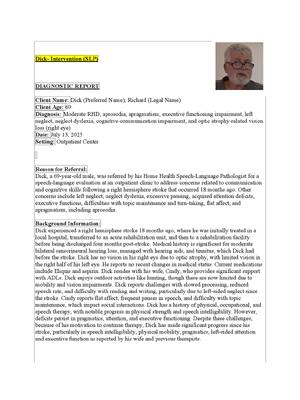 Preview image for Simucase Dick- Intervention (SLP) | Complete Review Dick's Intervention Session, latest 2026.