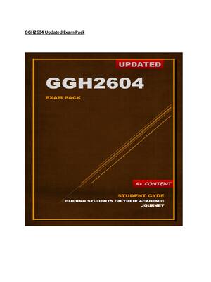 Preview of GGH2604 Updated Exam Pack