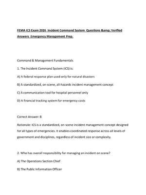 Preview of FEMA ICS Exam 2026  Incident Command System  Questions