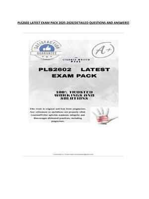 Preview of PLS2602 LATEST EXAM PACK 2025-2026[DETAILED QUESTIONS AND ANSWERS]