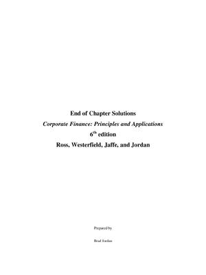 Preview image for Solutions Manual for Corporate Finance: Principles and Applications 6th edition by Ross, Westerfield, Jaffe, and Jordan A+ Latest
