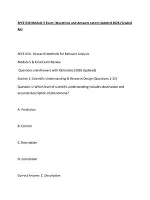 Preview of SPCE 630 Module 5 Exam Questions and Answers Latest Updated 2026 (Graded A+)