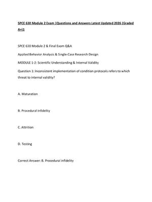 Preview of SPCE 630 Module 2 Exam Questions and Answers Latest Updated 2026 (Graded A+)1