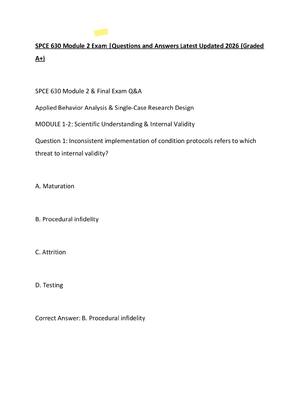 Preview of SPCE 630 Module 2 Exam Questions and Answers Latest Updated 2026 (Graded A+)
