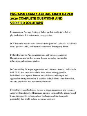 Preview of NSG 3450 EXAM 3 ACTUAL EXAM PAPER 2026 COMPLETE QUESTIONS AND VERIFIED SOLUTIONS