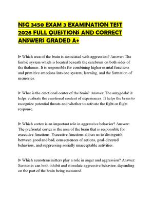 Preview of NSG 3450 EXAM 3 EXAMINATION TEST 2026 FULL QUESTIONS AND CORRECT ANSWERS GRADED A+
