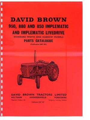 Preview of David Brown 950, 880 850 implematic Series Parts Manual