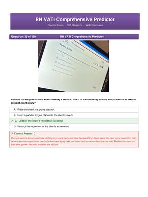 Preview of Ultimate RN VATI Comprehensive Predictor 2026 Study &amp; Practice Test 100% A+