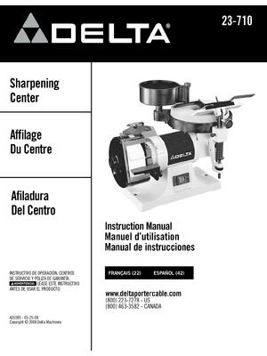 Preview of Delta 23-710 Sharpening Center instruction Manual