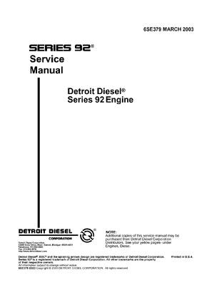 Preview of Detroit Diesel 92 Allison Service Repair Workshop Engine Manual