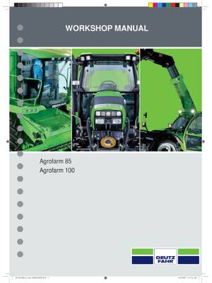 Preview of Deutz Fahr Agrofarm 85 100 Tractor Service Manual Workshop Repair