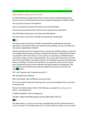 Preview of ATI RN MATERNITY PROCTORED EXAM REVICED EDITION  WITH APPROVED SOLUTIONS