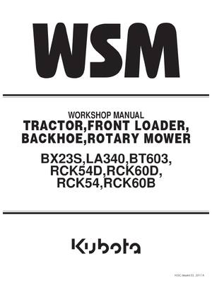 Preview of Kubota Tractor BX23S LA340 BT603 WSM workshop Service Manual