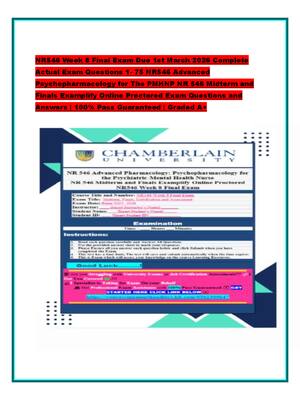 Preview of NR546 Week 8 Final Exam Due 1st March 2026  Complete Actual Exam Questions 1- 75 NR546  Ad